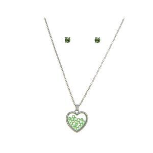 The Skyline Collection August Birthstone Green Peridot Heart Jewelry Set